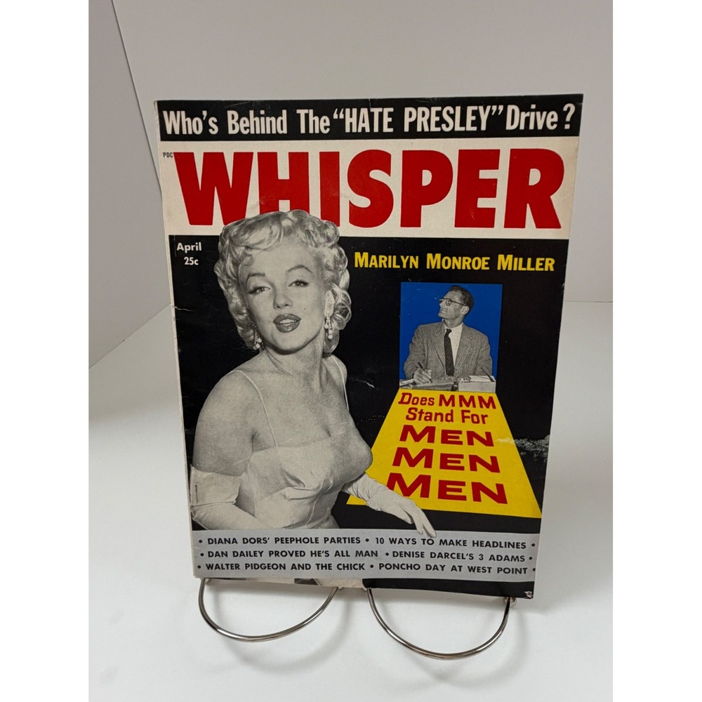 Vintage Whisper Magazine April 1957 Marilyn Monroe Elvis Presley Hollywood